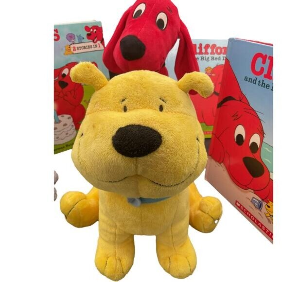 Kohls Cares Clifford Cleo and TBone Plush Stuffed Animal 3 Clifford Storybooks - Picture 3 of 10